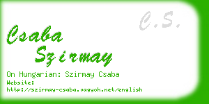 csaba szirmay business card